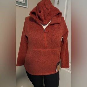 The North Face Women’s Crescent Hoodie in Sunbaked Red Heather Sz Large BNWT